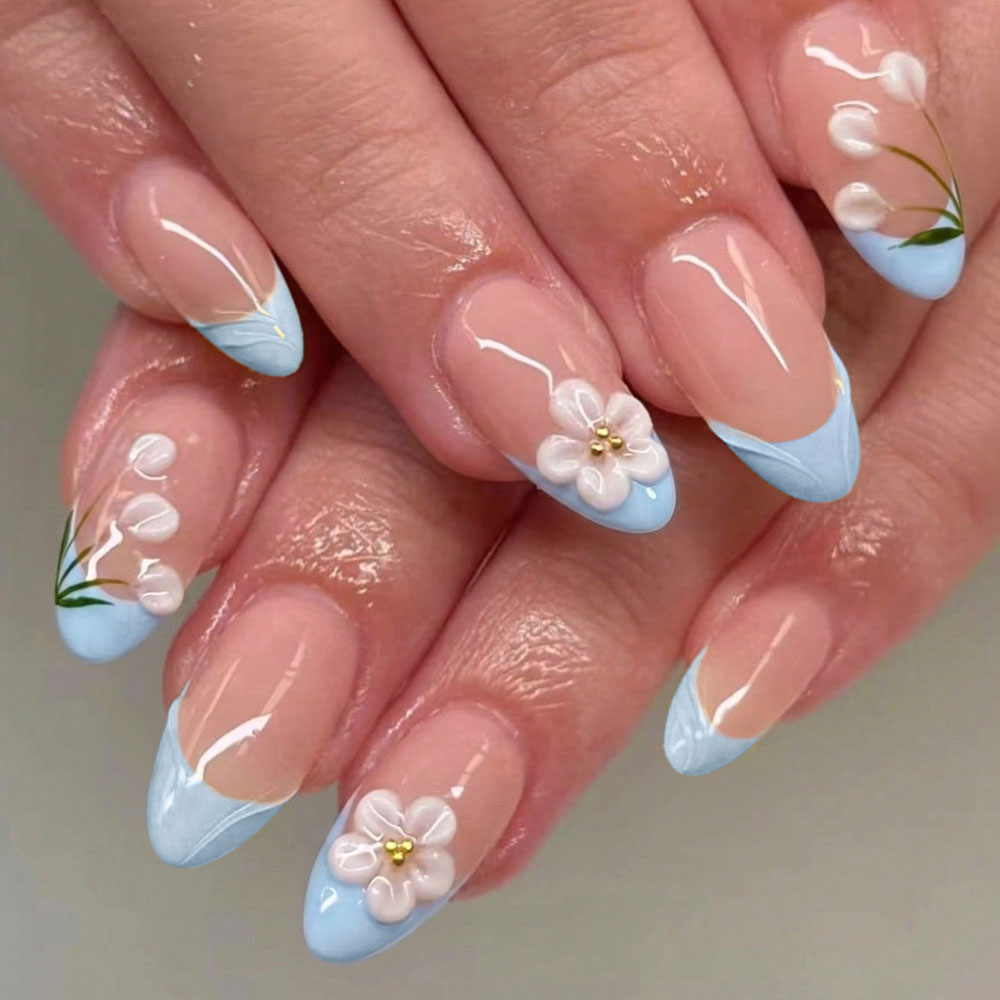 Pressed Flower Art - 30 sztuk krótkich naklejek na paznokcie